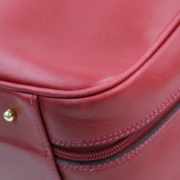 Auth Gucci Red Leather Travel Bag Rare #3886G38 - Picture 7 of 10